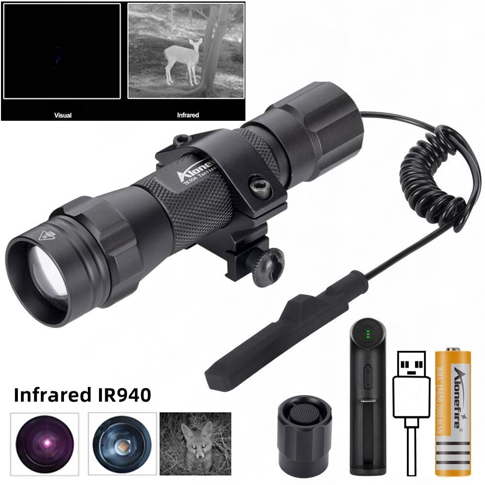 Hunting Thermal Imaging Scope - IR850nm&940nm 最新赤外線LEDズーム高輝度ナイトビジョン赤外線補助光戦術ハンティングズーム懐中電灯IR照明
